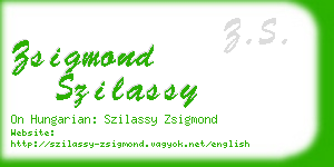 zsigmond szilassy business card